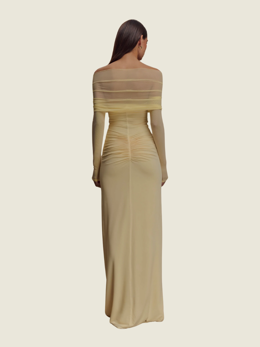 Meshki Rafaella Slinky and Mesh Maxi Dress