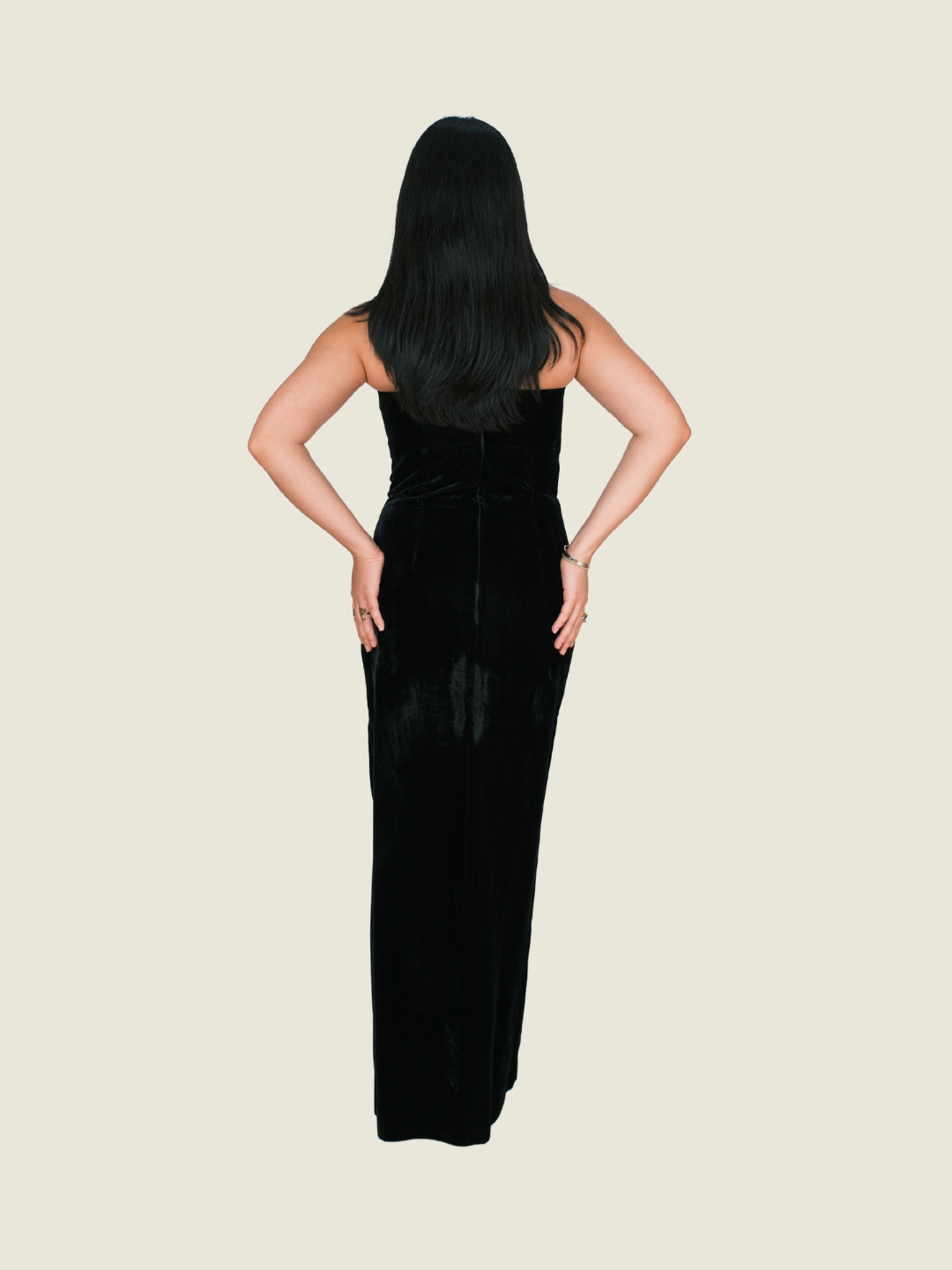 Morgan Taylor Black Velvet Maxi Dress