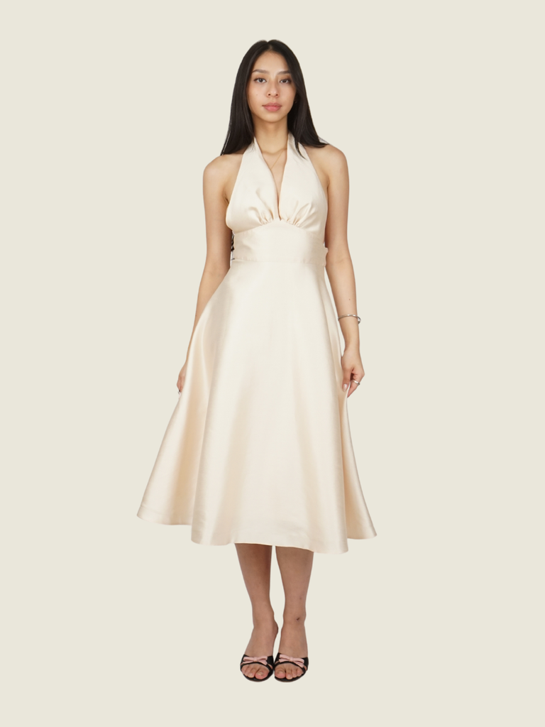 June 12 the Label Cream Halter Dress