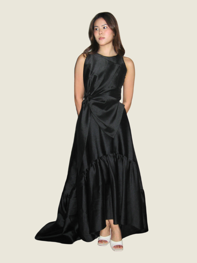 Patty Ang Black Bow Two Piece Gown