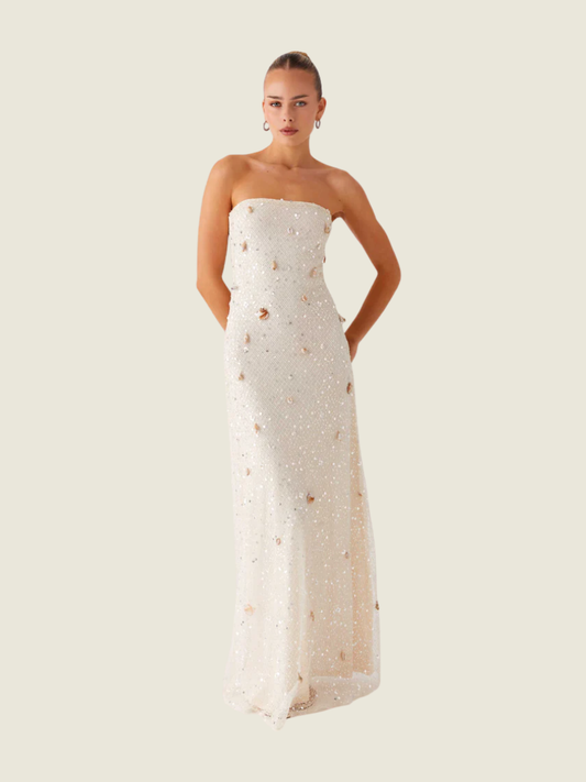 Peppermayo Orelli Shell Sequin Knit Maxi Dress