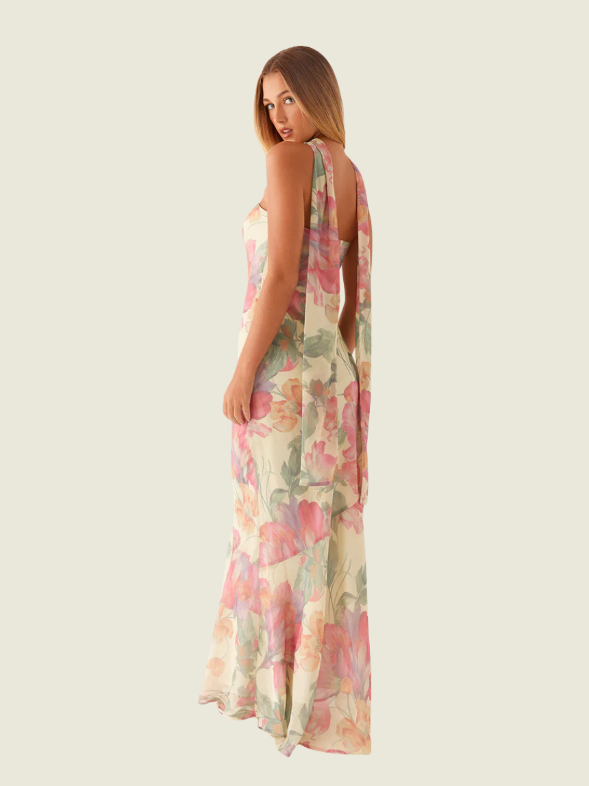 Peppermayo Under the Pagoda Yellow Floral Maxi