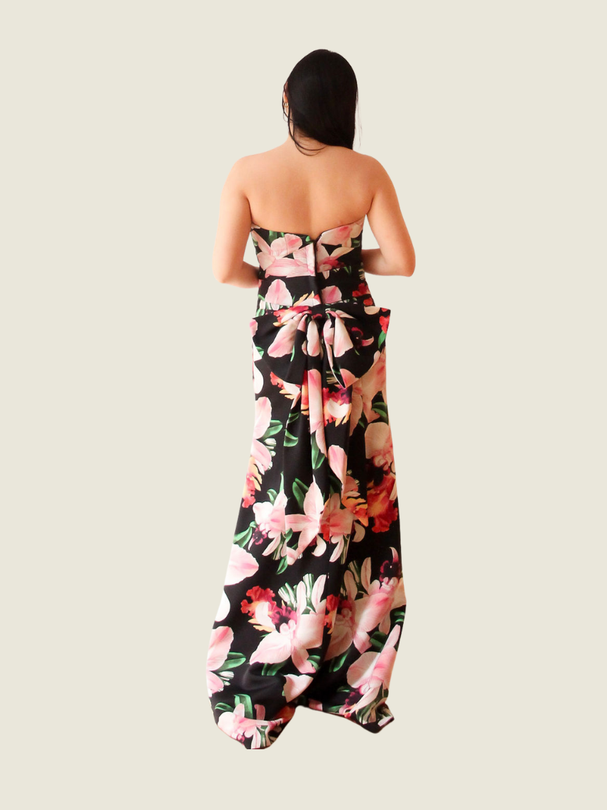 Rajo Laurel Black Floral Gown