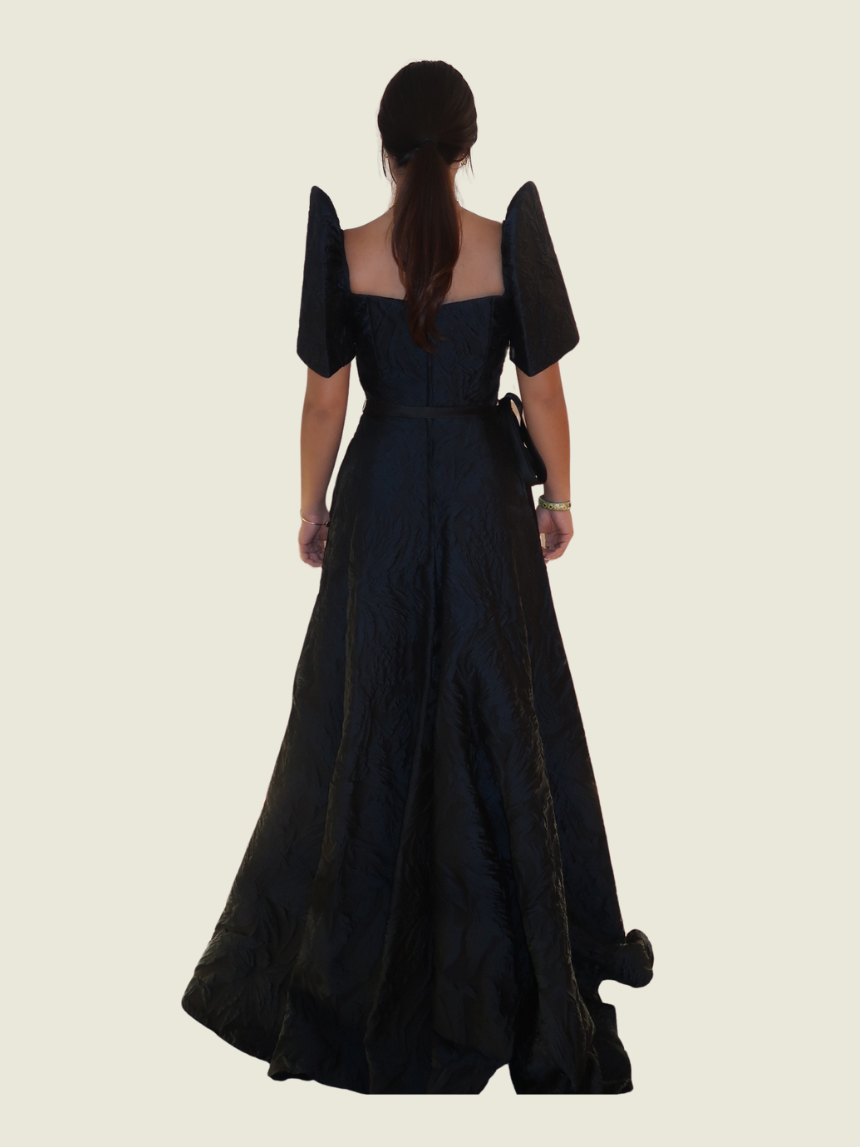 Rhett Eala Midnight Blue Brocade Filipiniana Gown