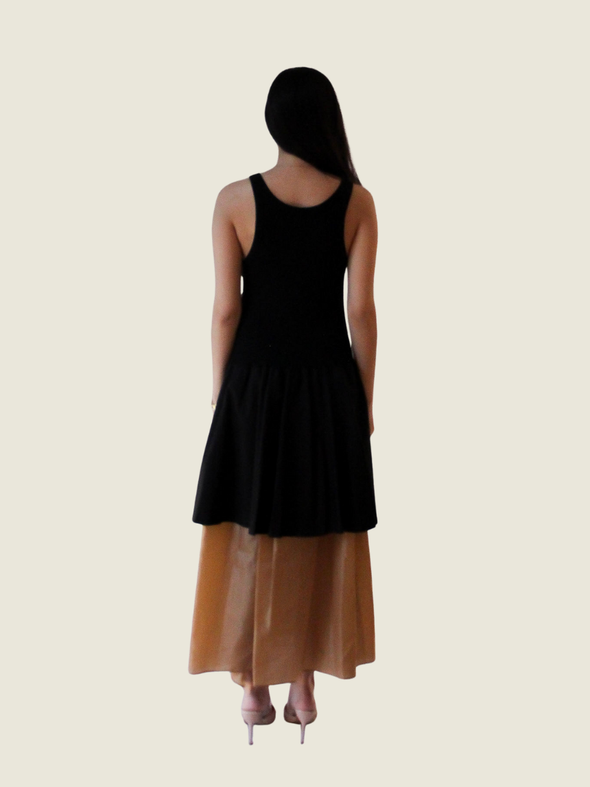 Rosanna Ocampo Black Midi with Gold Details