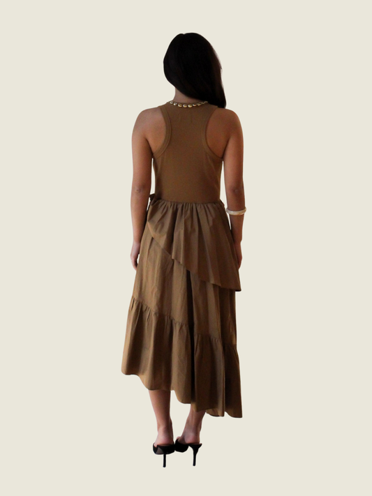 Rosanna Ocampo Brown Dress with Collar Details