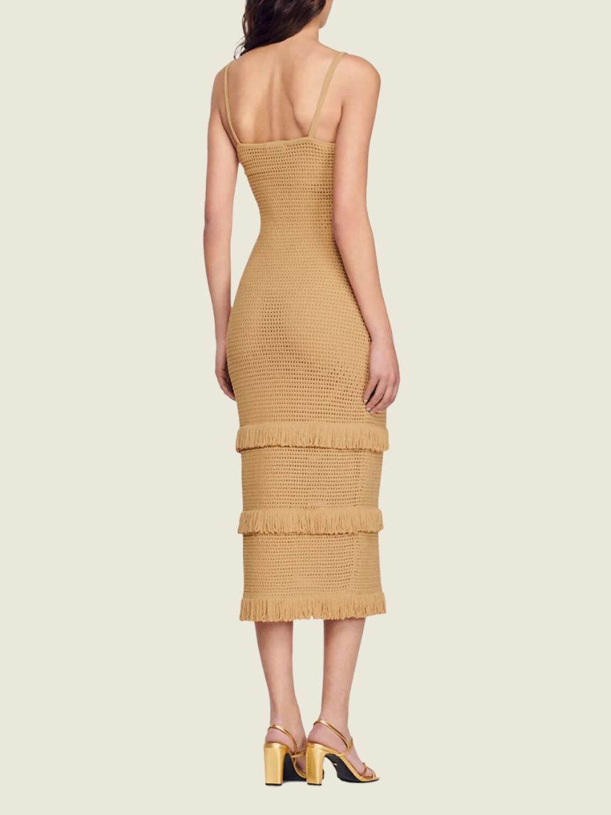 Sandro Anvers Pointelle Knit Dress