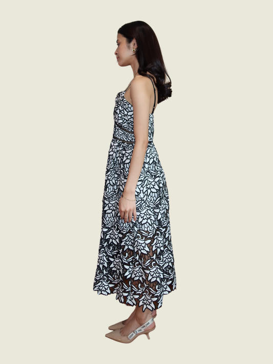 Serene Culture & Co Floral Embroidered Midi Dress