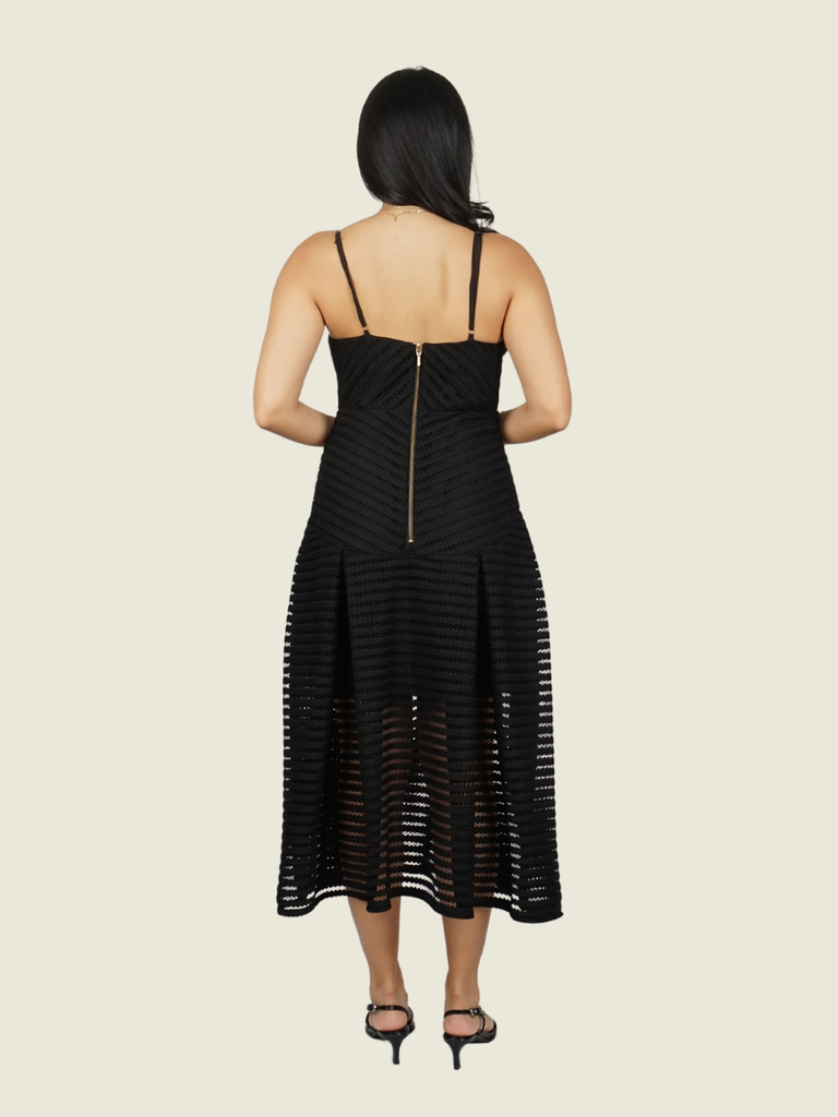 Shona Joy Pegasus Pleated Midi Dress