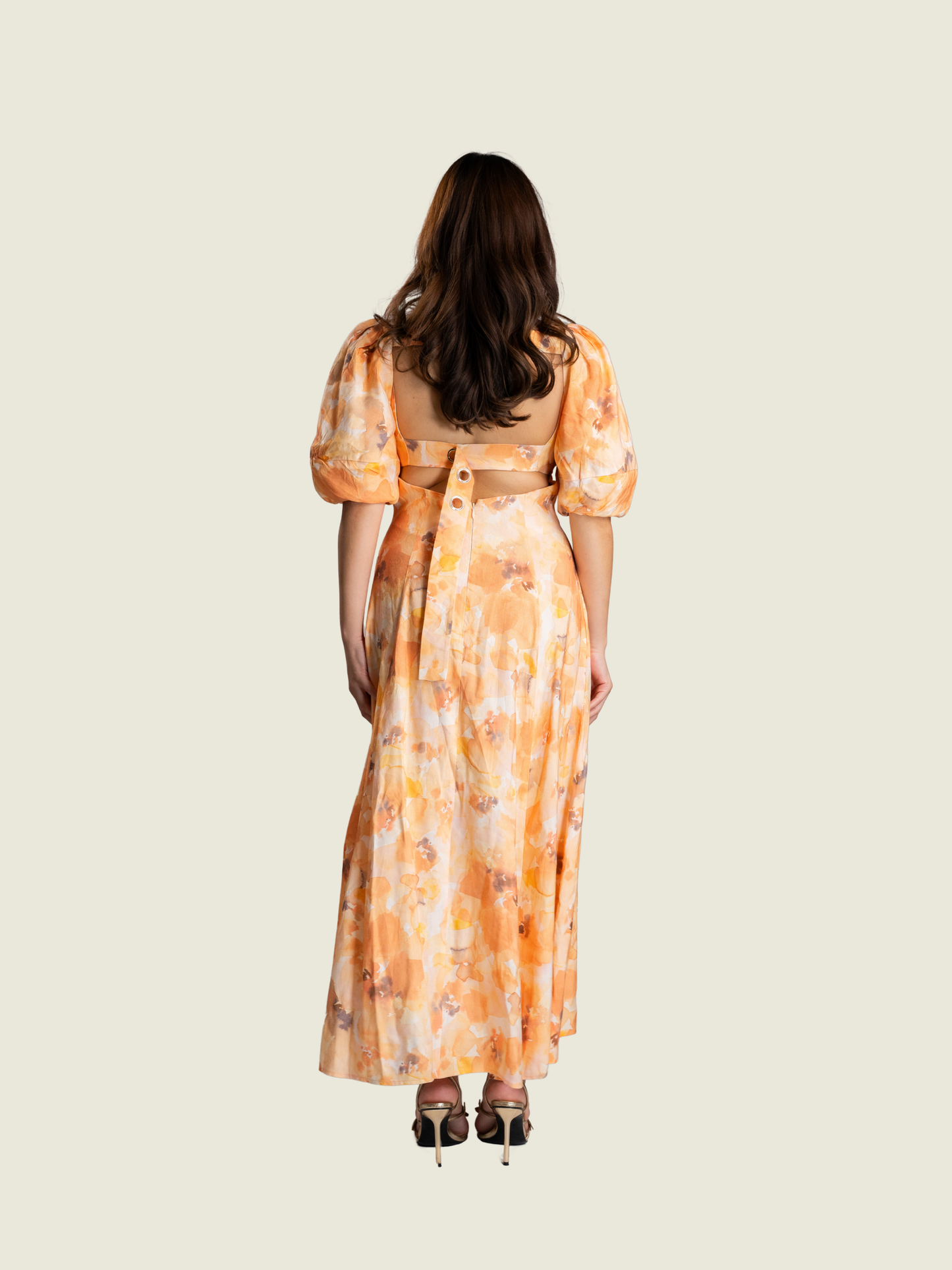 Significant Other Lois Yellow Linen Maxi Dress