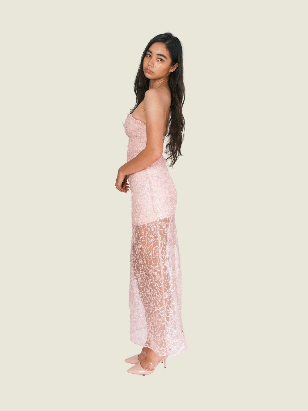 Studio Caca Pink Beaded Dress