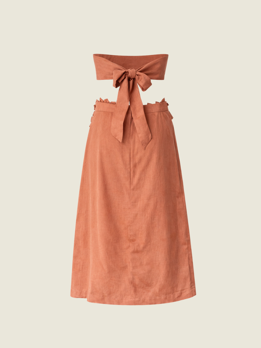 Trude Lizares Rust Axelle Top and Midi Skirt