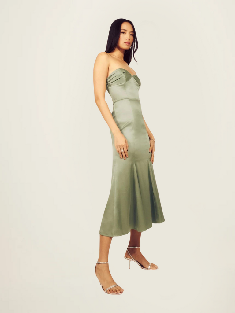 Reformation Hensley Satin Dress