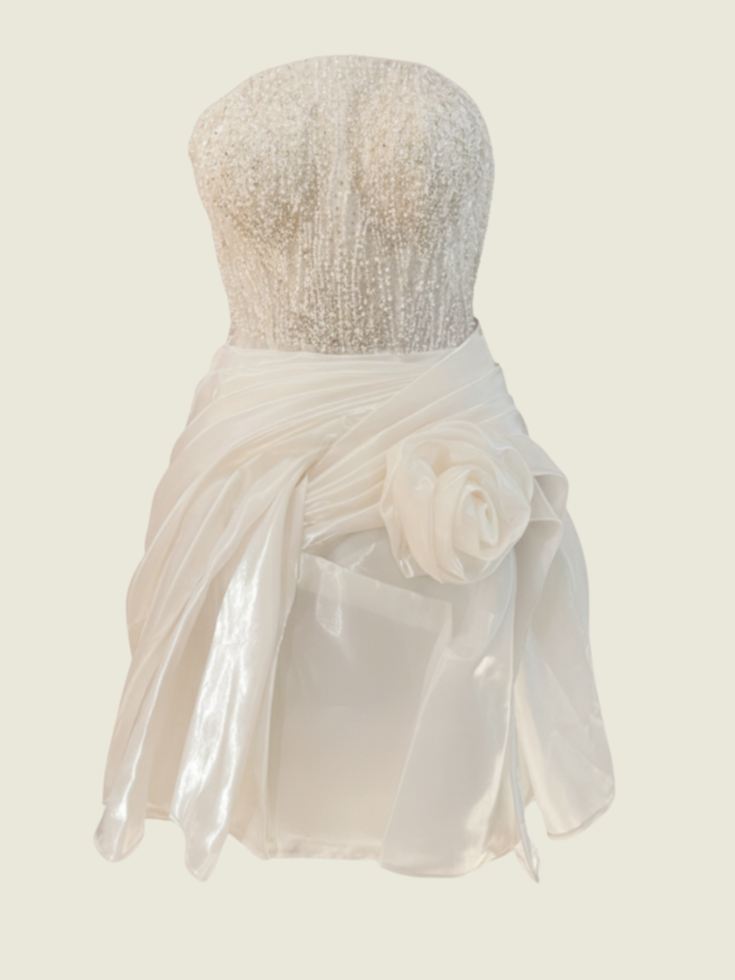 Weareasy Beaded Afterparty White Mini Dress