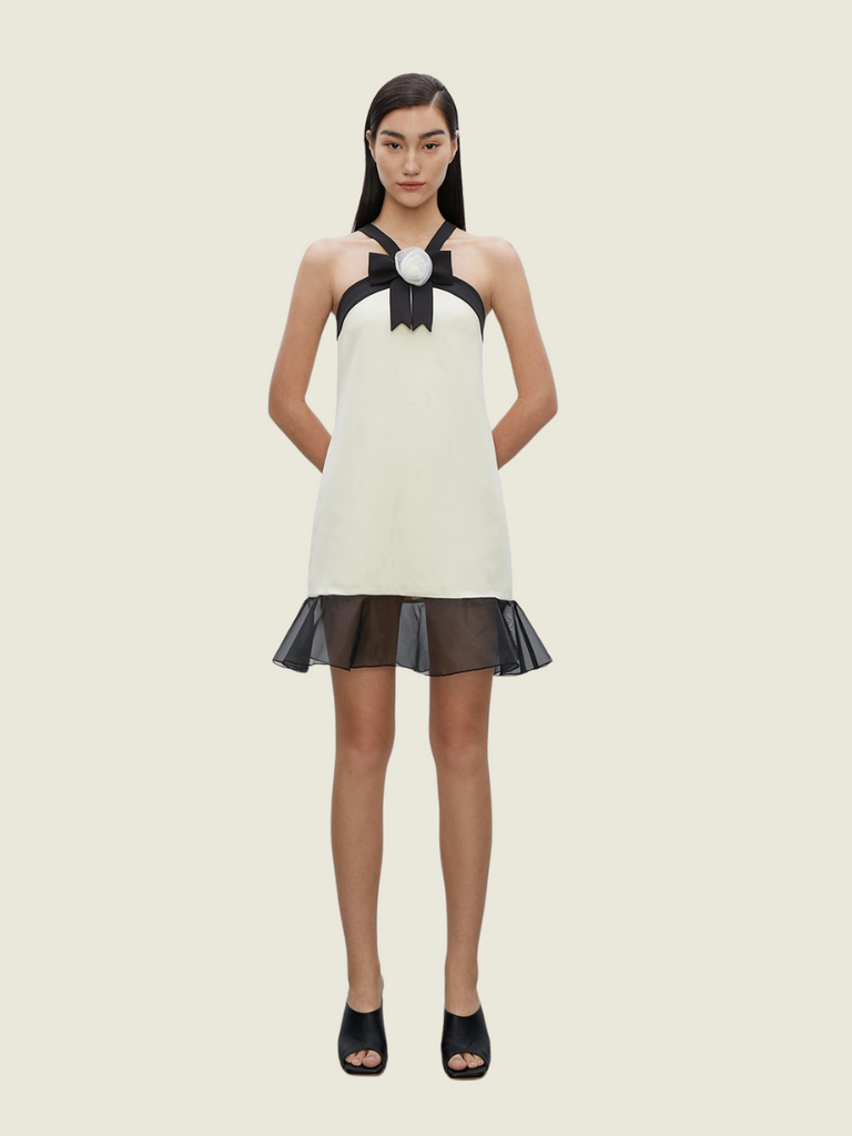 VICKTEERUT x Pomelo Sustainable Halter Neck Frilled Dress (M)