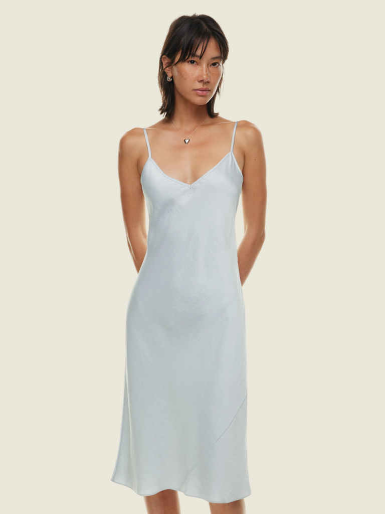 Aritzia Only Slip Satin Midi Dress