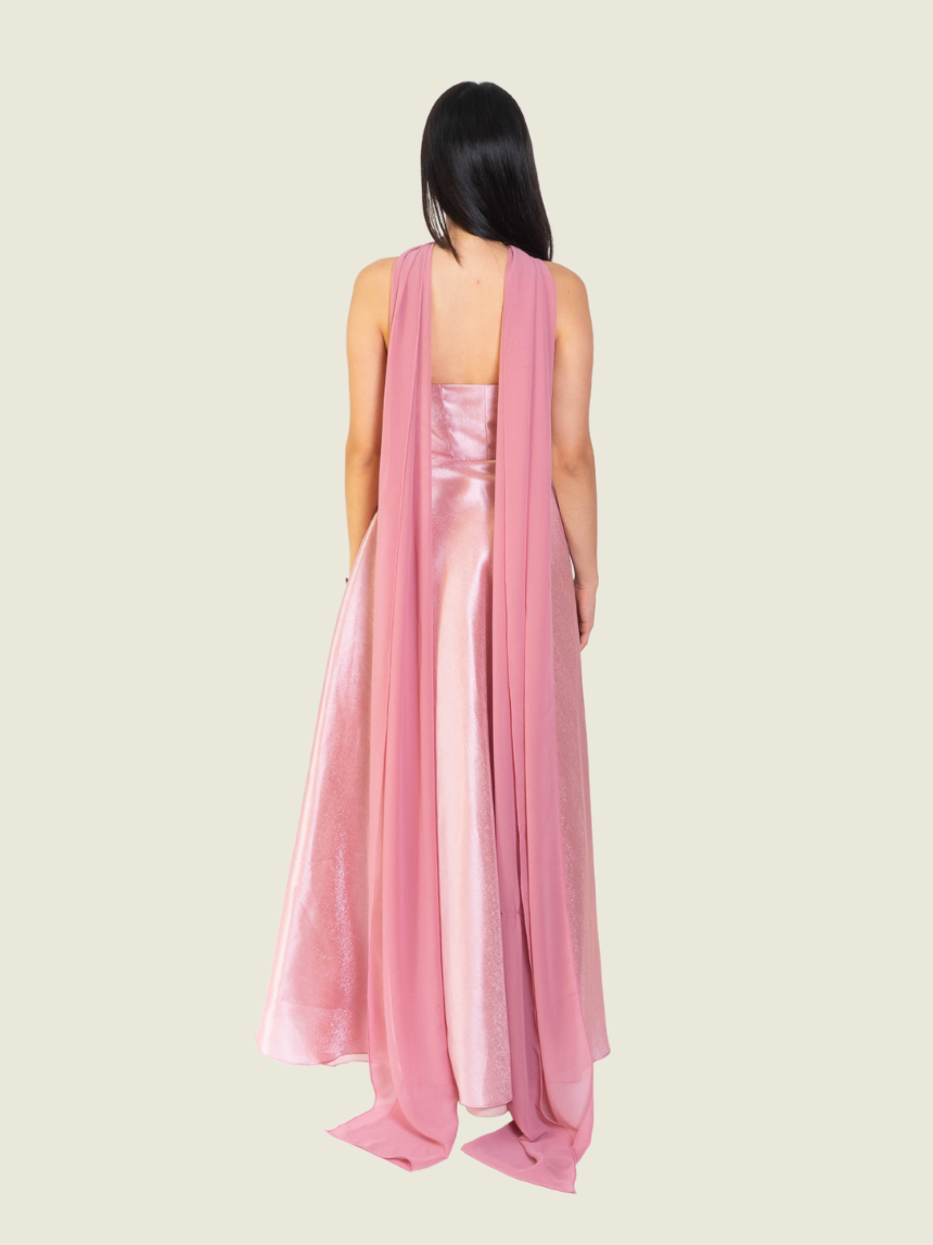 Ushi Sato Custom Old Rose Gown with Scarf