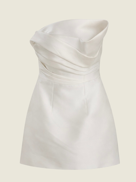 White Label Bridal White Minimalist Mini White Dress in L