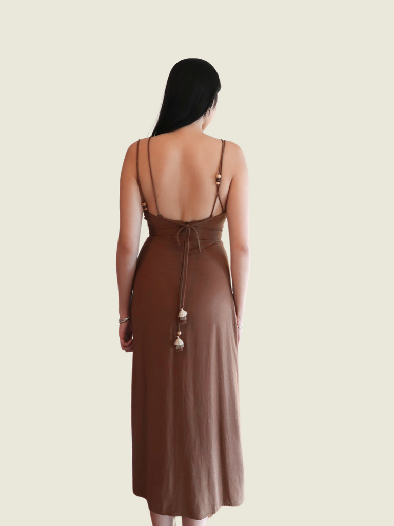 Zara Brown Cut Out Dress