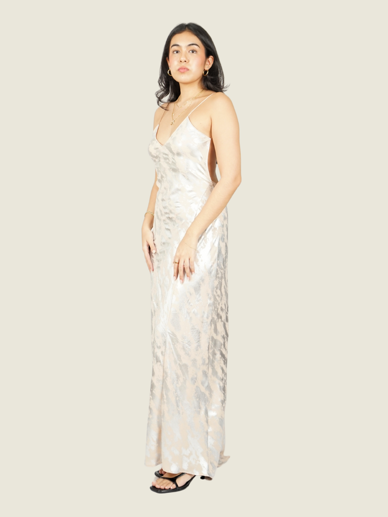 Zara Metallic Slip Dress