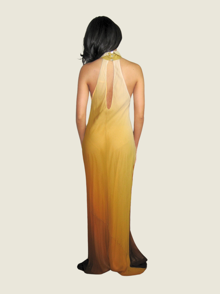 Zara Sun Kissed Tie Dye Halter Maxi Dress
