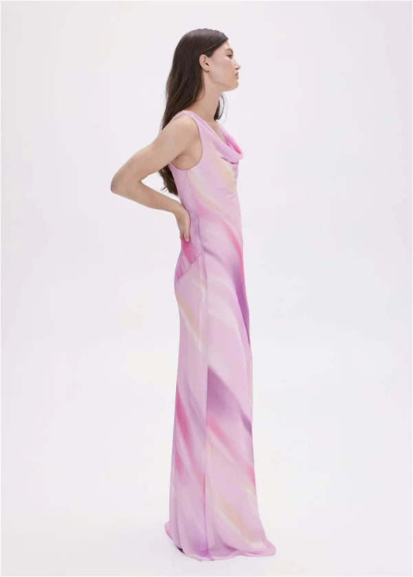 Mango Draped Mixed Dye Maxi Dress