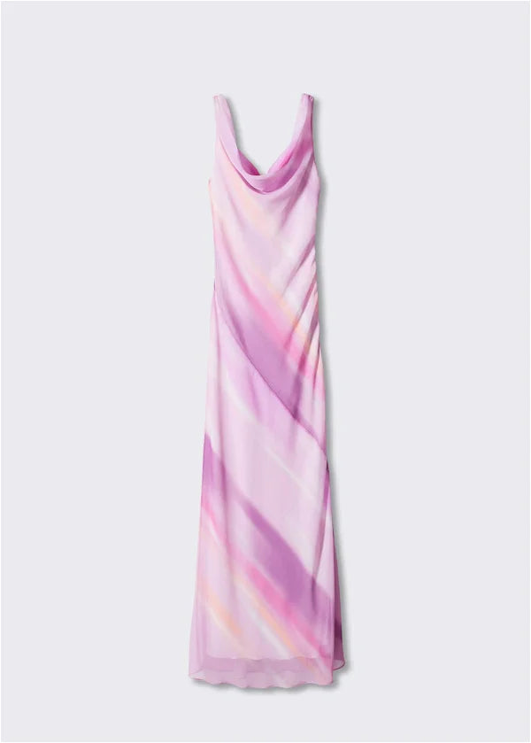 Mango Draped Mixed Dye Maxi Dress
