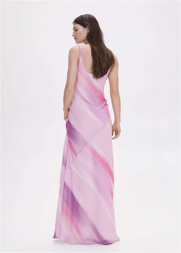 Mango Draped Mixed Dye Maxi Dress