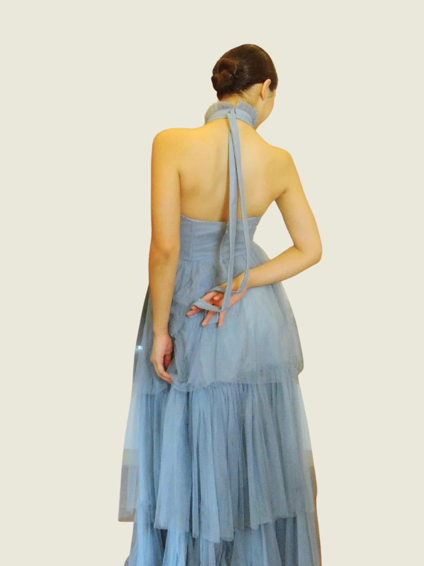 Love, C Blue Amelia Halter Dress