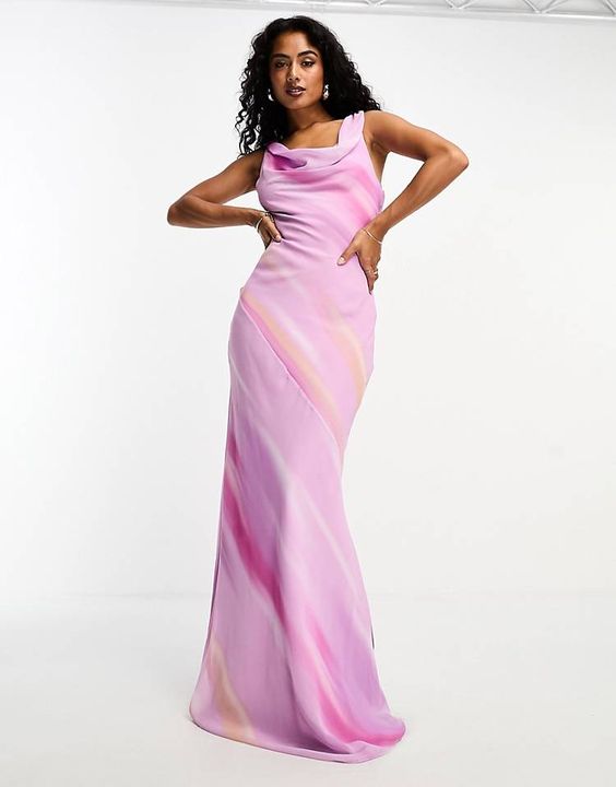 Mango Draped Mixed Dye Maxi Dress