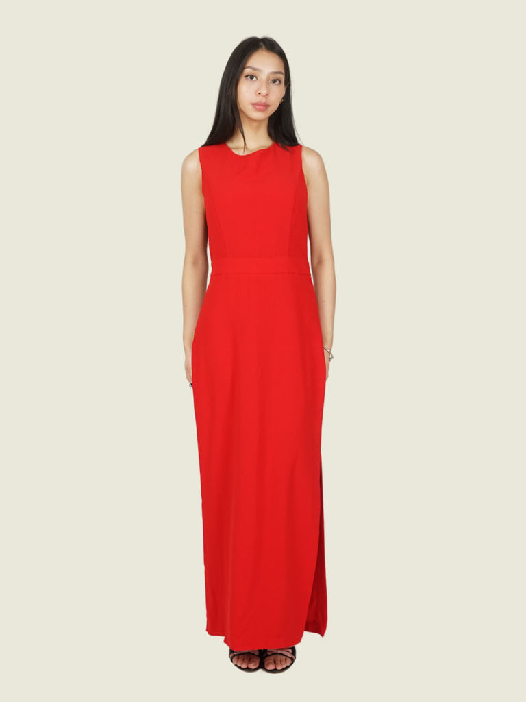 Miss Selfridge Red Backless Gown