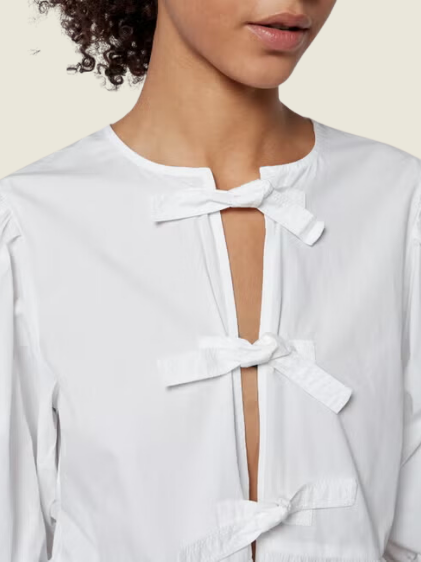 Ganni Cotton Poplin Peplum Blouse