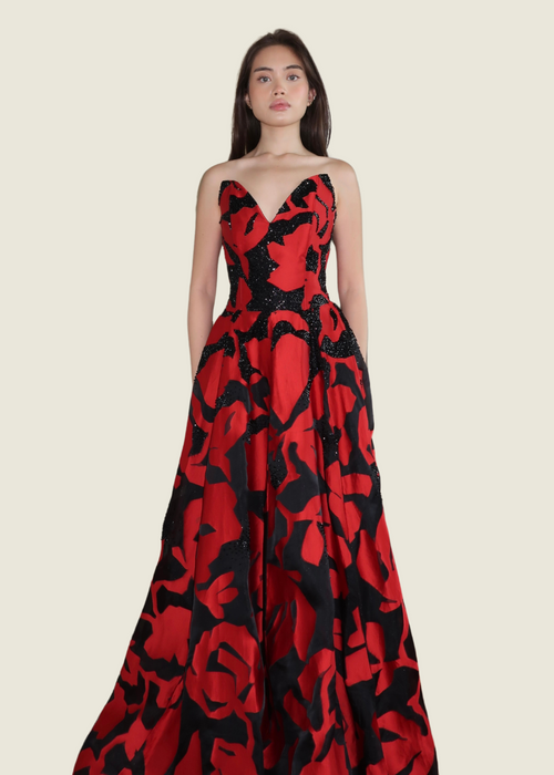 Rhett Eala Red and Black Tube Gown