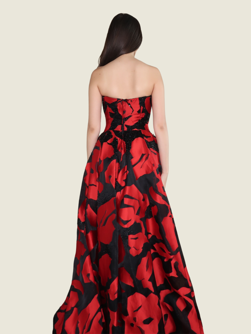 Rhett Eala Red and Black Tube Gown