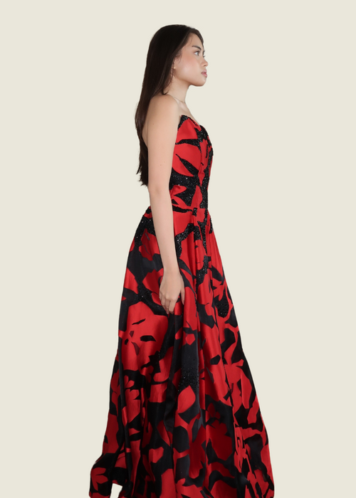 Rhett Eala Red and Black Tube Gown hover image