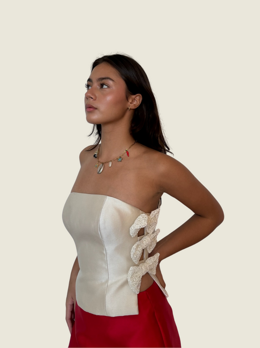 Atelier Carlene Cream Bow Corset