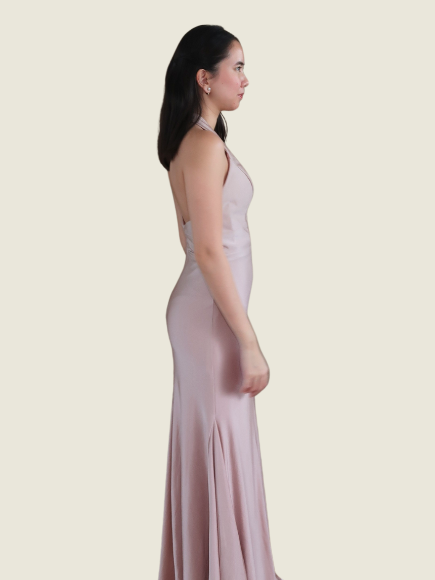 PromGirl Pink Deep-V Backless Dress