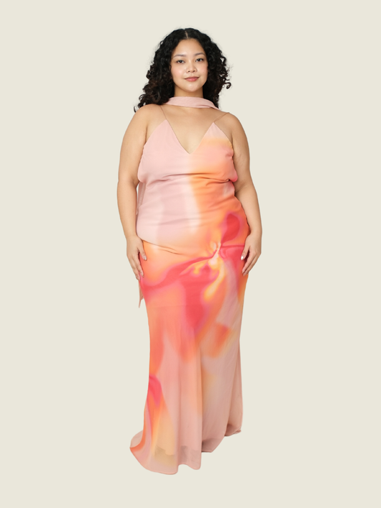 Zara Sunset Dress with Scarf