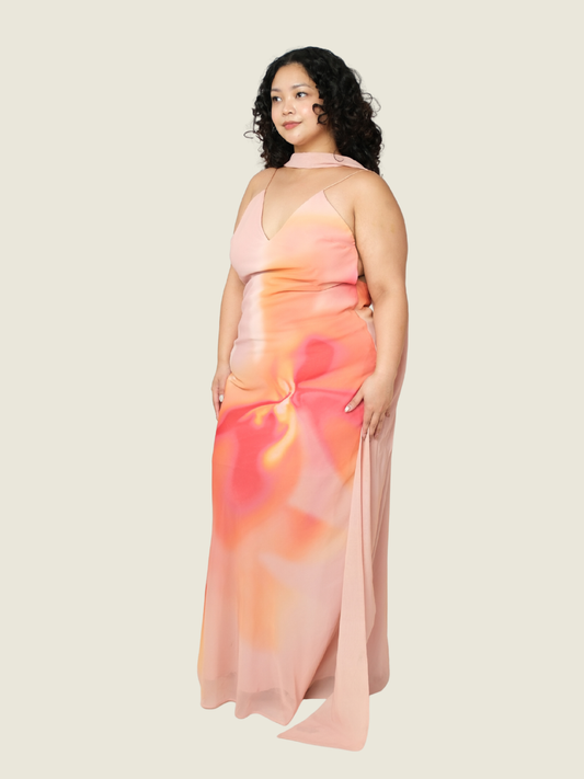 Zara Sunset Dress with Scarf