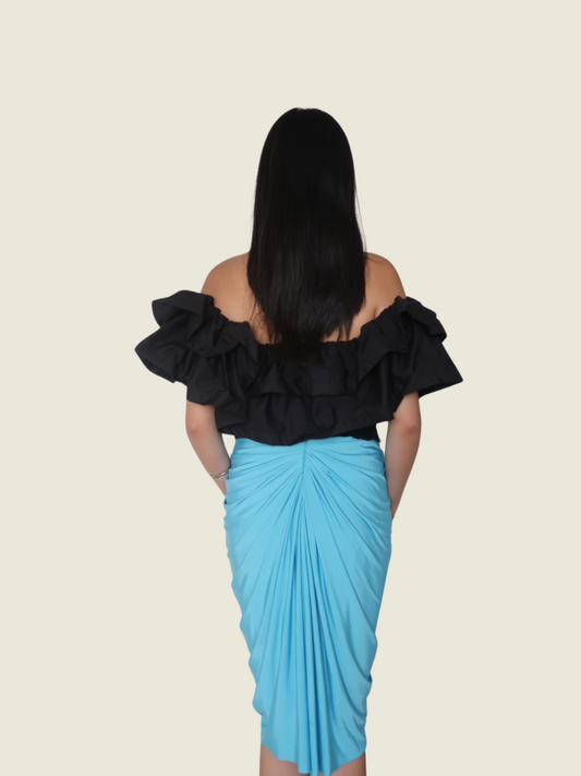 Debbie Co Blue Ruched Skirt