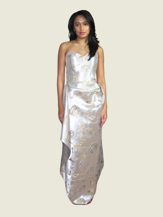 House of Laurel Gold Tube Gown
