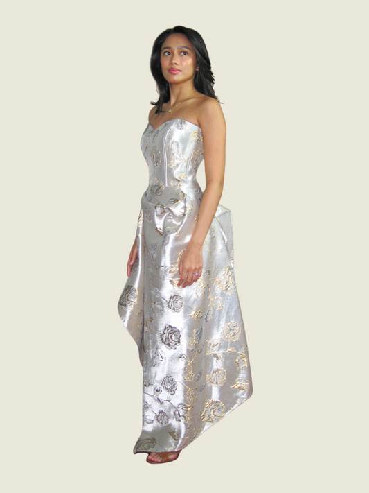 House of Laurel Gold Tube Gown
