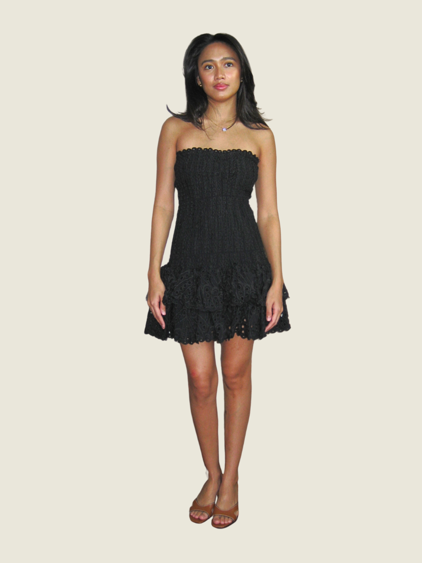 Black Mini Ruffle Dress