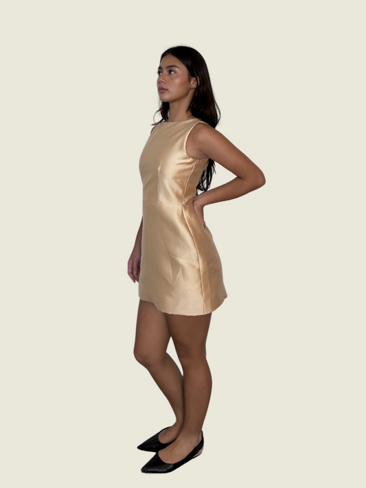 Atelier Carlene Gold Mini Dress