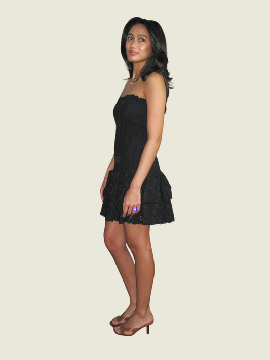 Black Mini Ruffle Dress