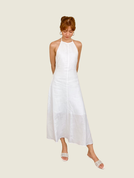 La Oceann White Linen Dress