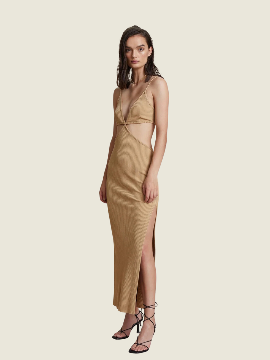 Bec + Bridge Brown Selene V Maxi Dress