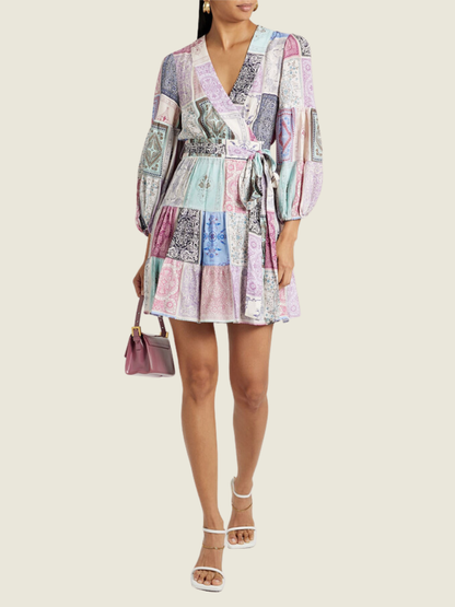 Zimmermann Patchwork Wrap Dress