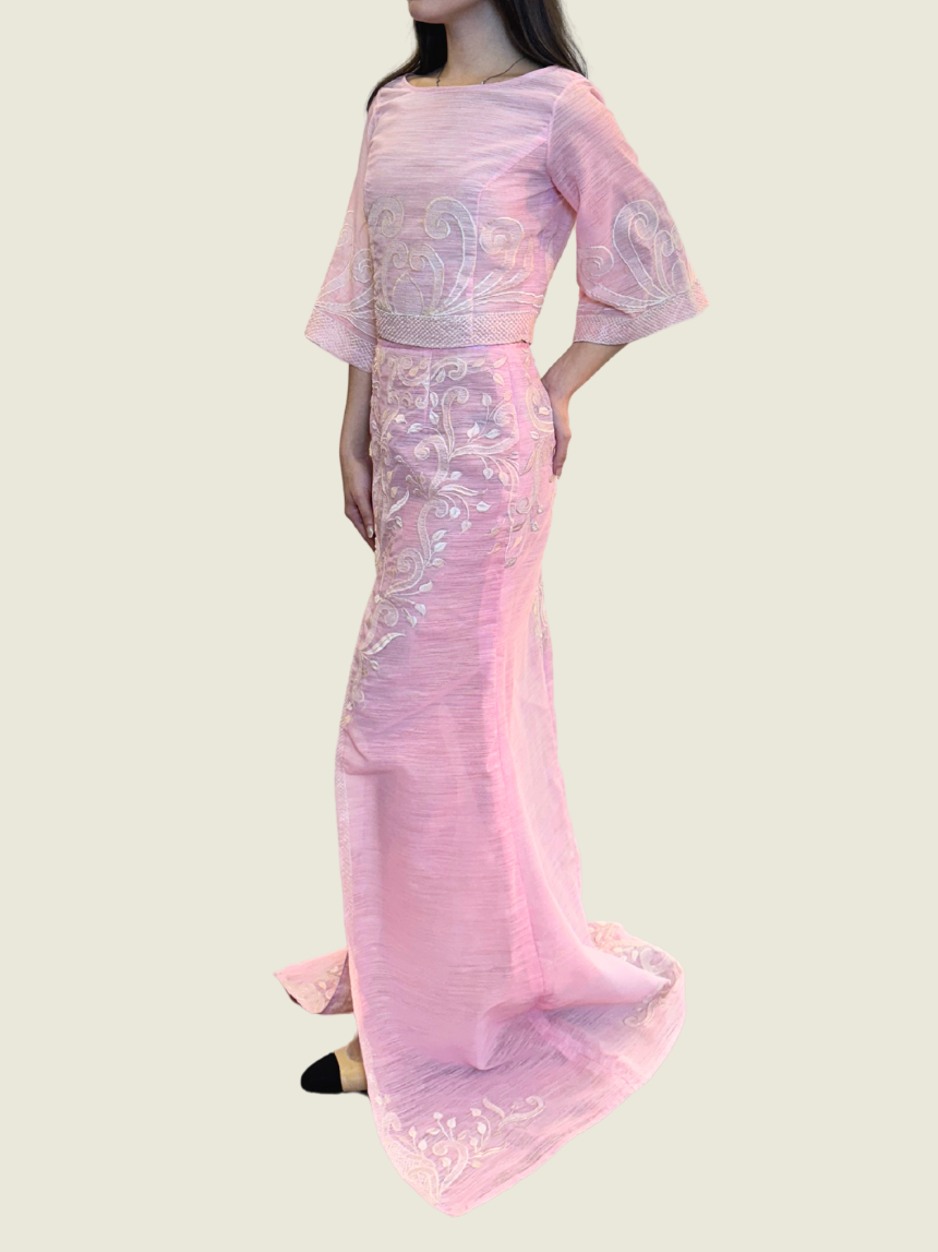 Manny Halasan Pink Filipiniana Set