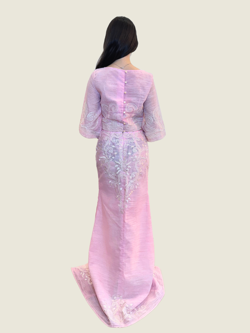 Manny Halasan Pink Filipiniana Set